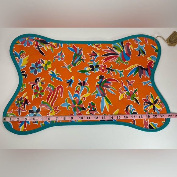 Handmade Mexican oilcloth pet dog cat food mat placemats - Picture 8 of 11